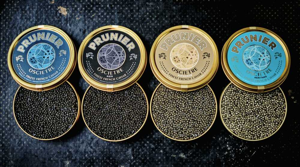 Caviar Prunier boites ouvertes
