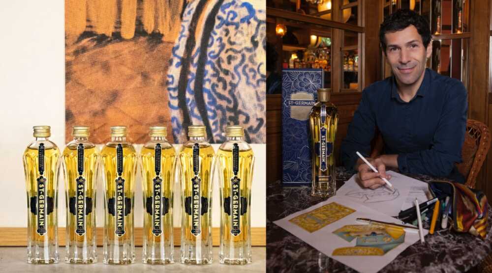 bouteille de liqueur st germain et son designer Alexis Mabille