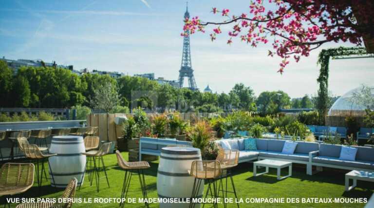 terrasses parisiennes vue sur la Tour Eiffel