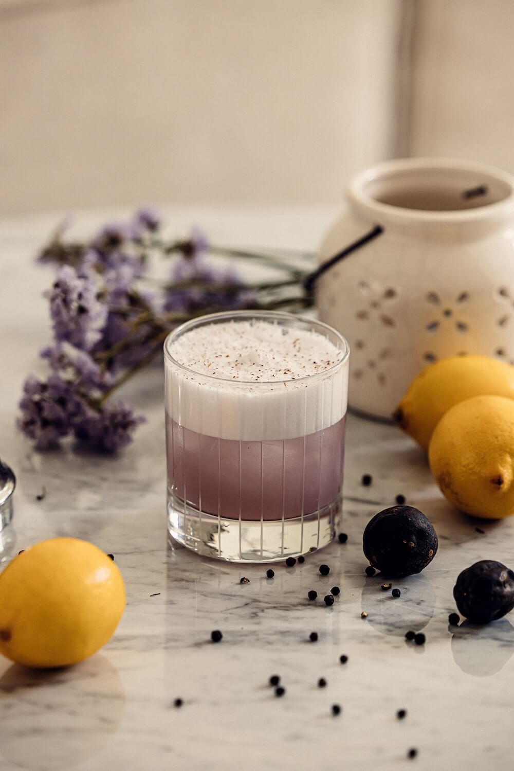 cocktail Saint-Valentin violette