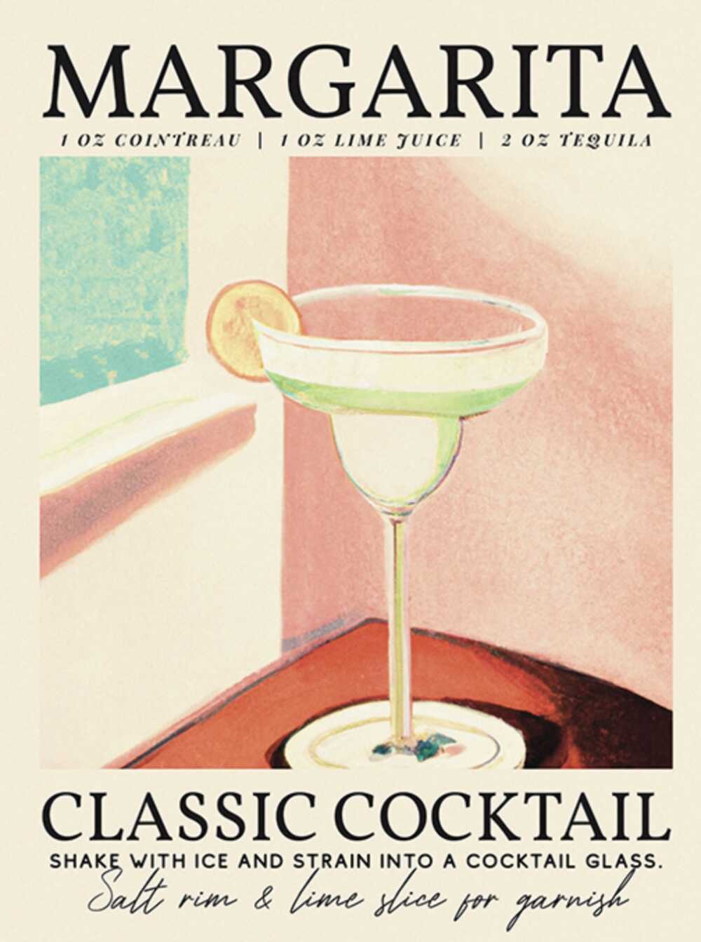 Affiche Margarita Cocktail