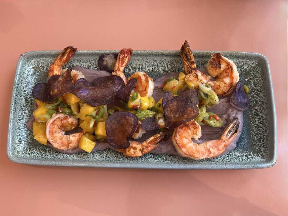 gambas grillées juste saisies
