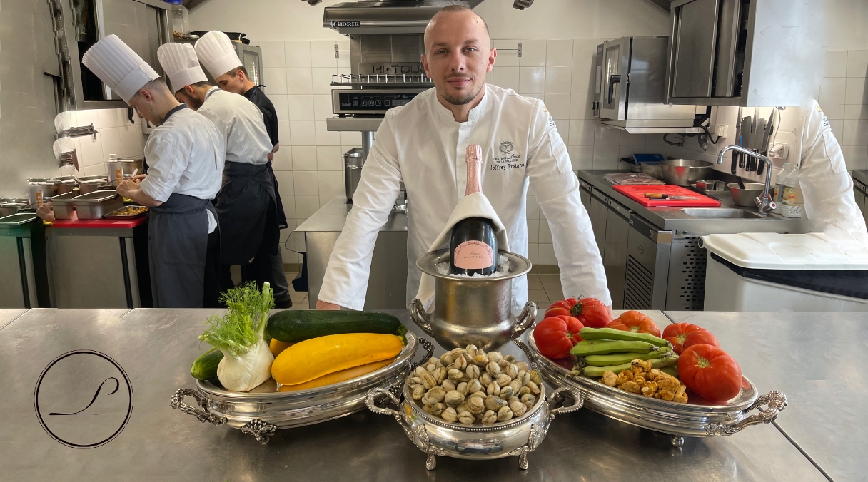 Avec le chef Jeffrey Pestana au  Château Louise de La Vallière