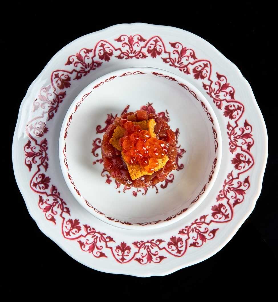 Restaurant Uni : assiette colorée