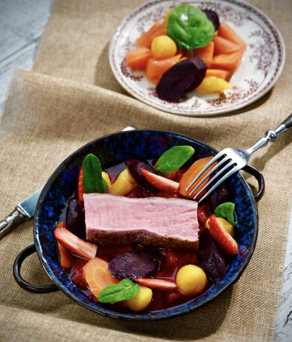 Fraise du Périgord IGP en plat salé