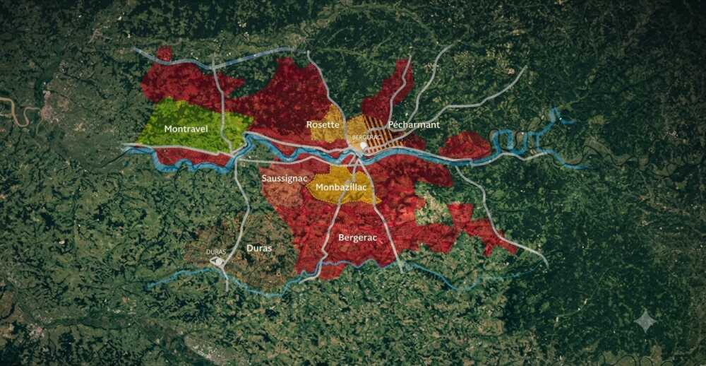 Bergerac carte du vignoble